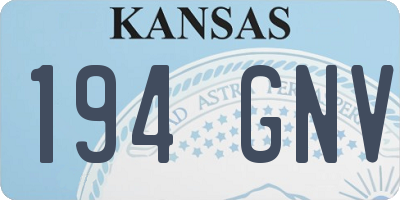 KS license plate 194GNV