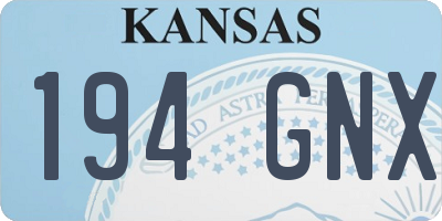 KS license plate 194GNX