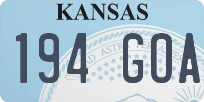 KS license plate 194GOA
