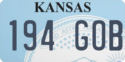 KS license plate 194GOB