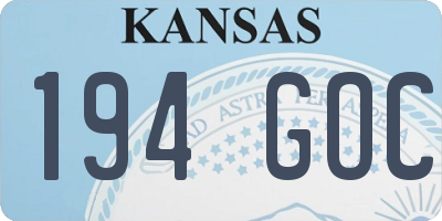 KS license plate 194GOC