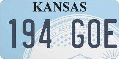 KS license plate 194GOE
