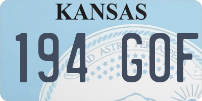 KS license plate 194GOF