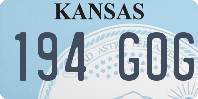 KS license plate 194GOG