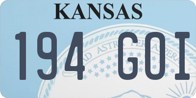 KS license plate 194GOI