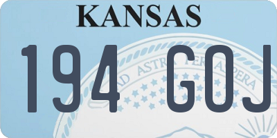 KS license plate 194GOJ