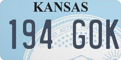 KS license plate 194GOK