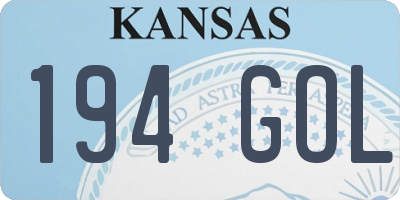 KS license plate 194GOL
