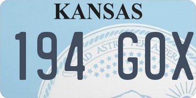 KS license plate 194GOX