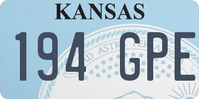 KS license plate 194GPE