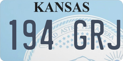 KS license plate 194GRJ