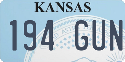 KS license plate 194GUN