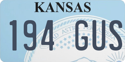 KS license plate 194GUS