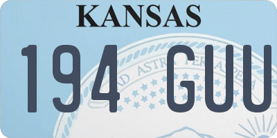 KS license plate 194GUU