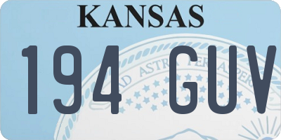 KS license plate 194GUV