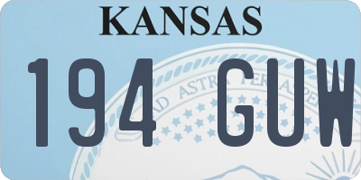 KS license plate 194GUW