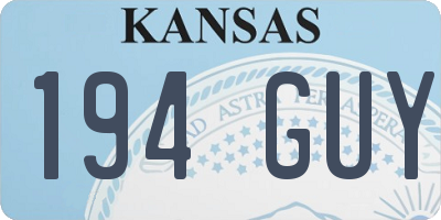 KS license plate 194GUY