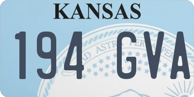 KS license plate 194GVA
