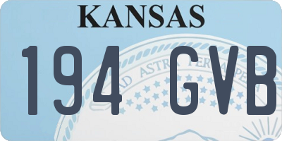 KS license plate 194GVB