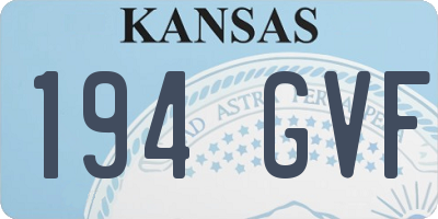 KS license plate 194GVF