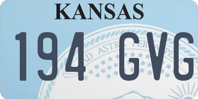 KS license plate 194GVG