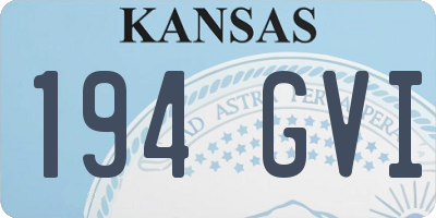 KS license plate 194GVI