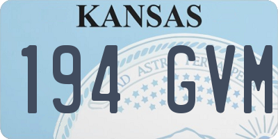 KS license plate 194GVM