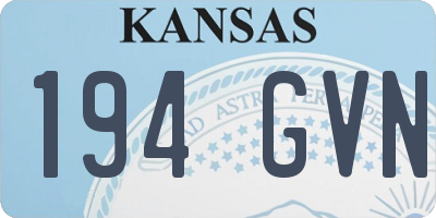 KS license plate 194GVN