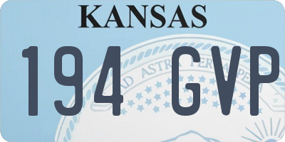 KS license plate 194GVP
