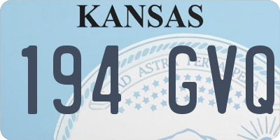 KS license plate 194GVQ