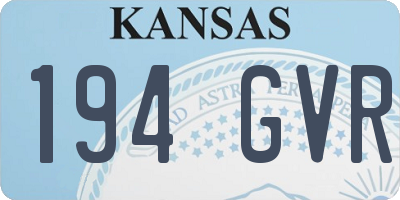 KS license plate 194GVR