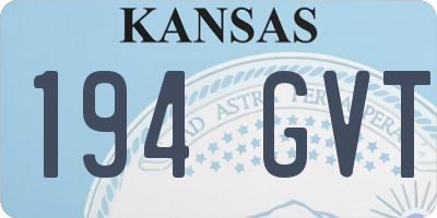KS license plate 194GVT