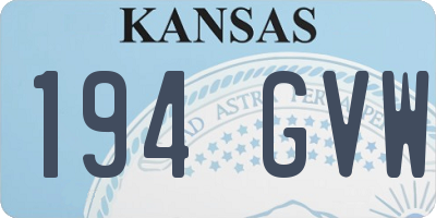 KS license plate 194GVW