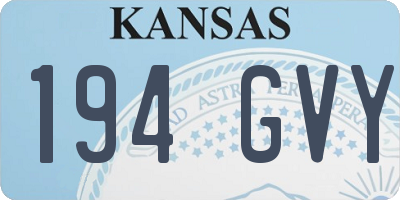 KS license plate 194GVY