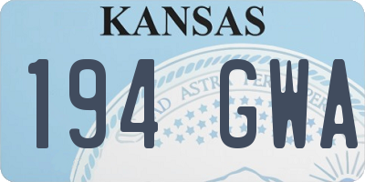 KS license plate 194GWA
