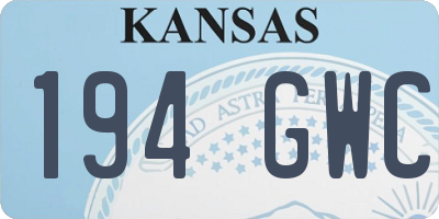KS license plate 194GWC