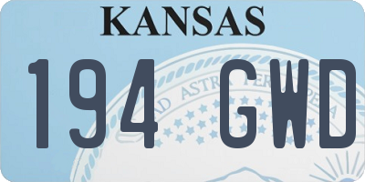 KS license plate 194GWD