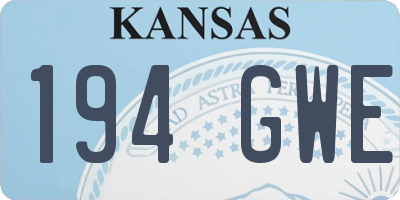 KS license plate 194GWE