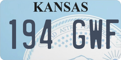 KS license plate 194GWF