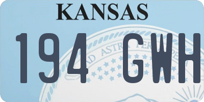 KS license plate 194GWH