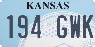 KS license plate 194GWK