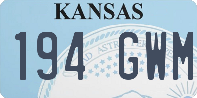 KS license plate 194GWM