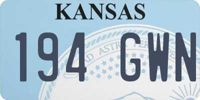 KS license plate 194GWN