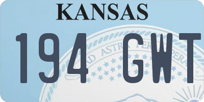 KS license plate 194GWT