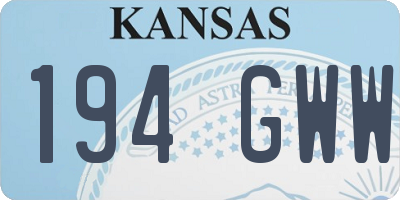 KS license plate 194GWW
