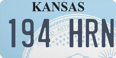 KS license plate 194HRN