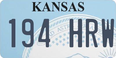 KS license plate 194HRW