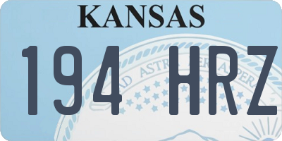 KS license plate 194HRZ