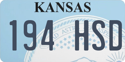 KS license plate 194HSD
