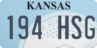 KS license plate 194HSG